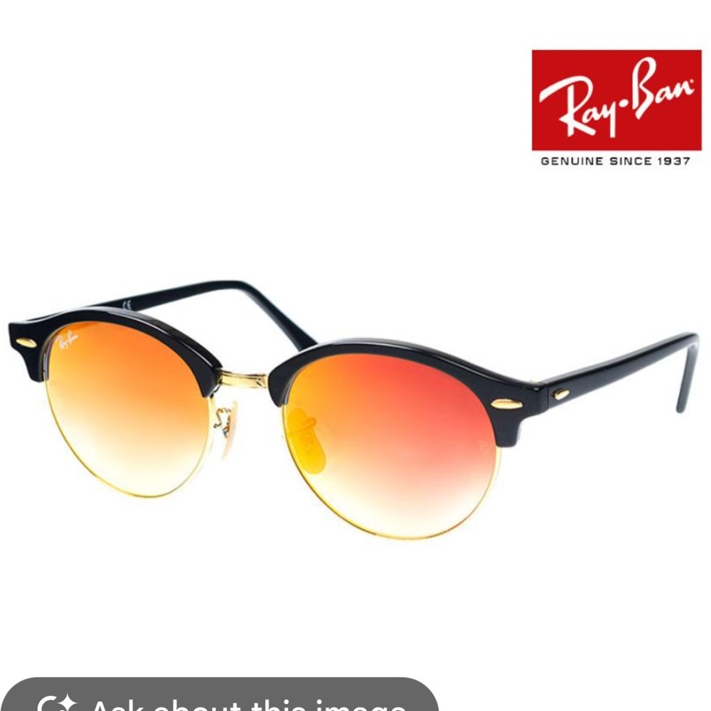 Ray-Ban Black Frame with Orange Red Gradient Lenses Sunglasses with case